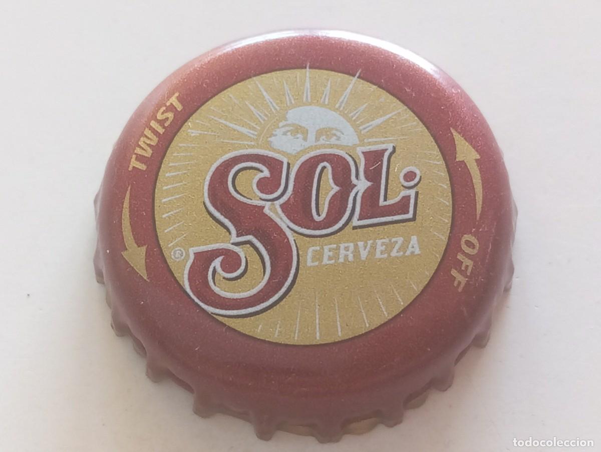 Coleccionismo de cervezas: Chapa tap&oacute;n corona de la cerveza mexicana SOL CERVEZA (TWIST OFF)