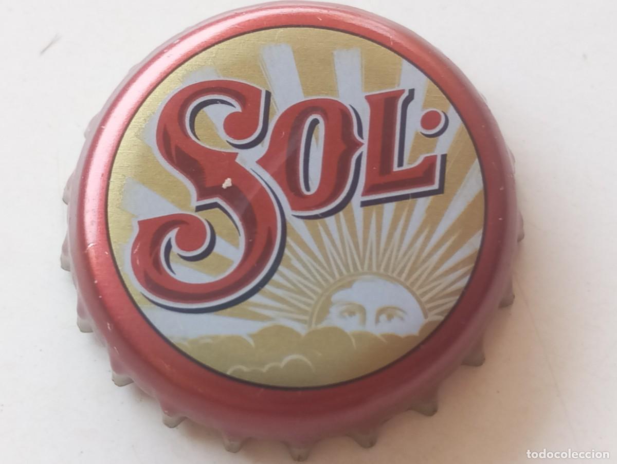 Coleccionismo de cervezas: Chapa tap&oacute;n corona de la cerveza mexicana SOL