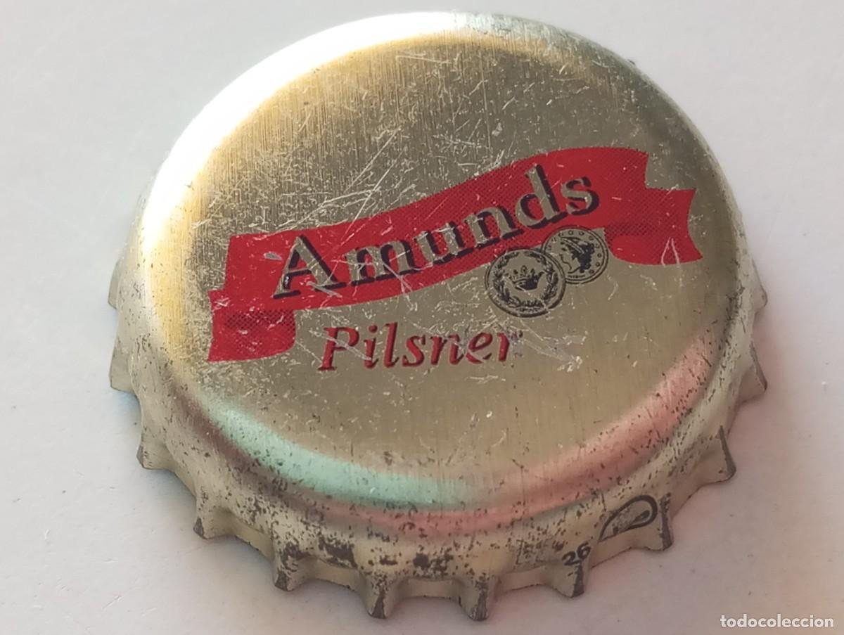 Coleccionismo de cervezas: Chapa tap&oacute;n corona de la cerveza noruega AMUNDS PILSNER