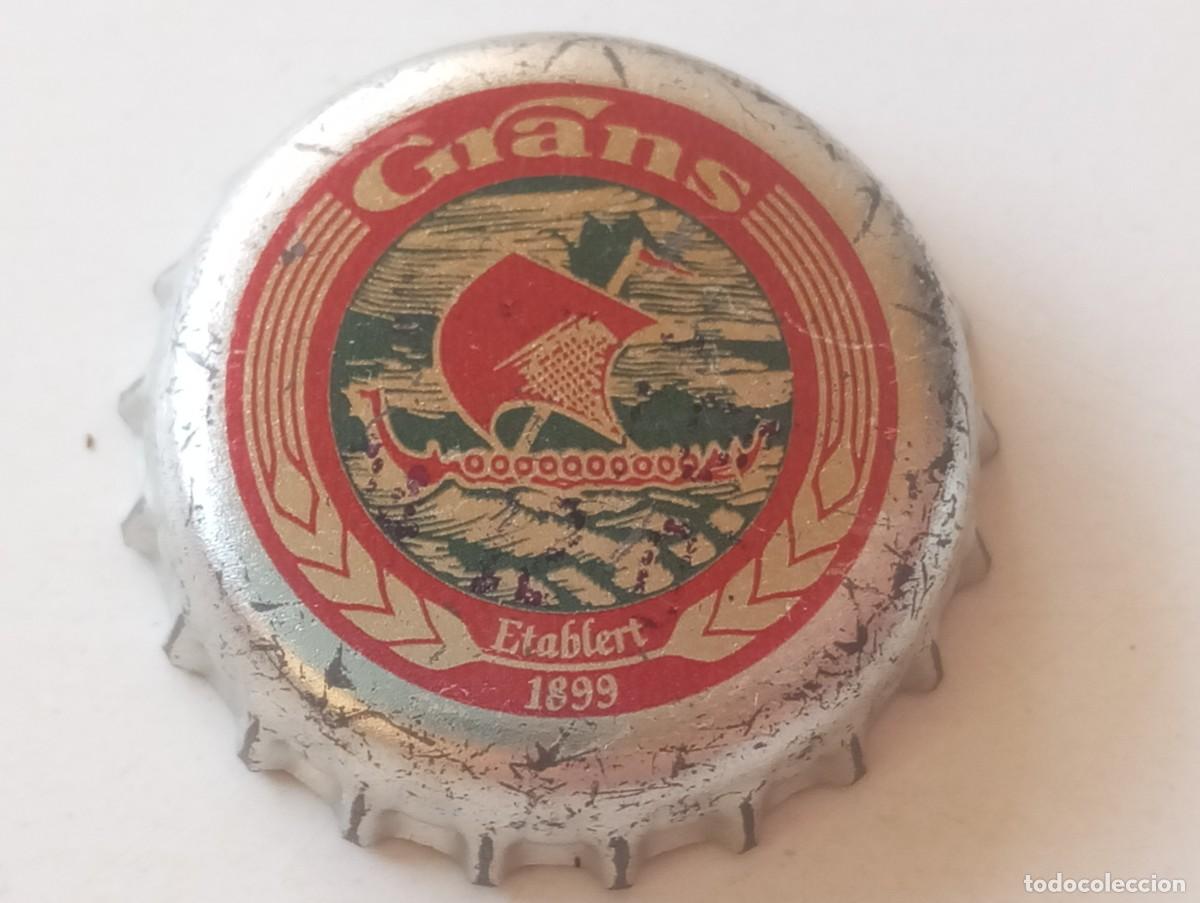 Coleccionismo de cervezas: Chapa tap&oacute;n corona de la cerveza noruega GRANS - ETABLERT 1899