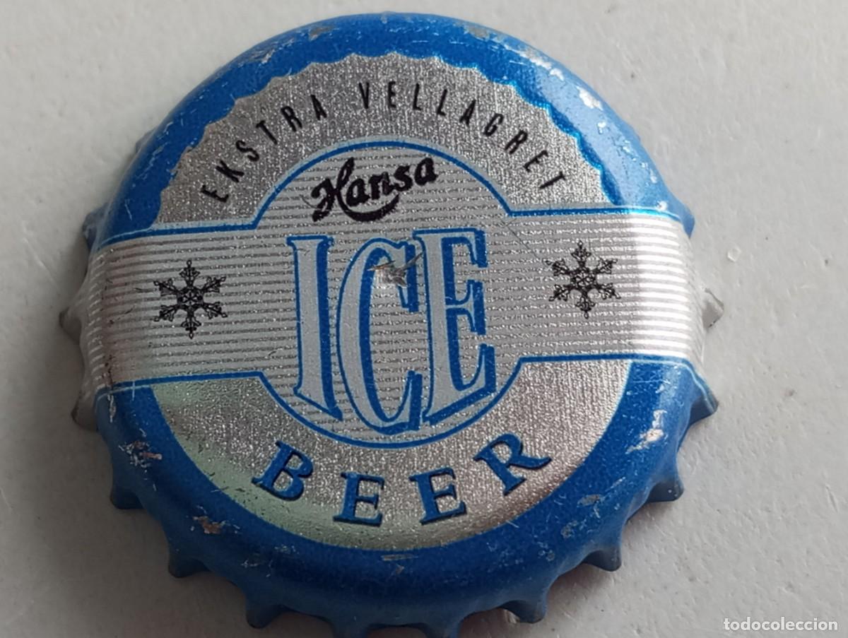 Coleccionismo de cervezas: Chapa tap&oacute;n corona de la cerveza noruega HANSA ICE BEER EKSTRA VELLAGRET