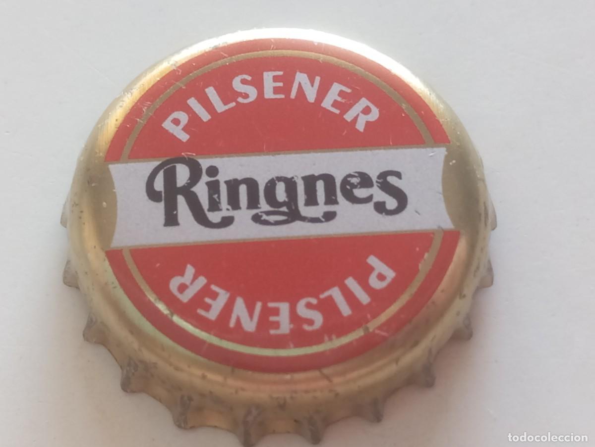 Collectable Beer: Chapa tap&oacute;n corona de la cerveza noruega RINGNES PILSENER