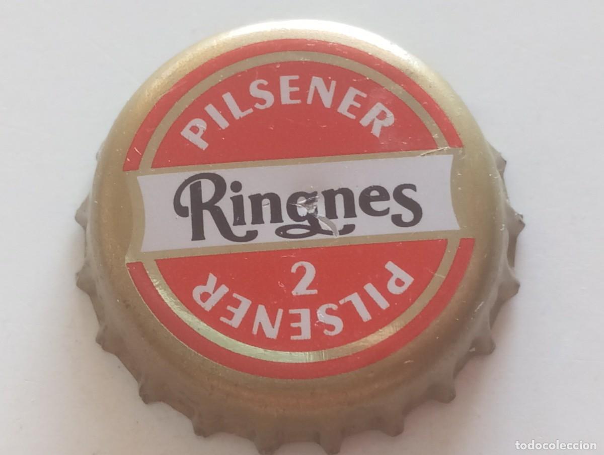 Coleccionismo de cervezas: Chapa tap&oacute;n corona de la cerveza noruega RINGNES PILSENER 2