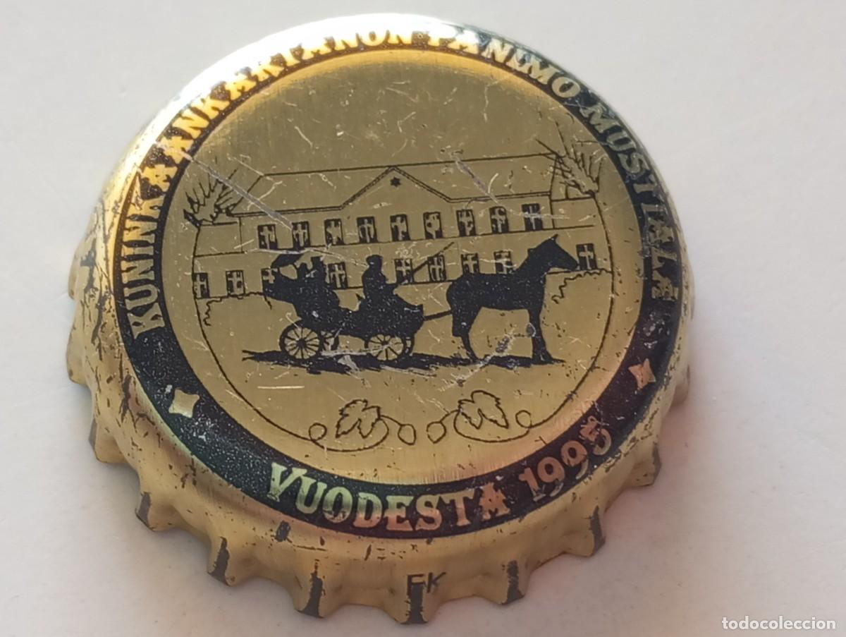 Coleccionismo de cervezas: Chapa tap&oacute;n corona de la cerveza finlandesa KUNINKAANKARTANON PANIMO - VUODESTA 1995
