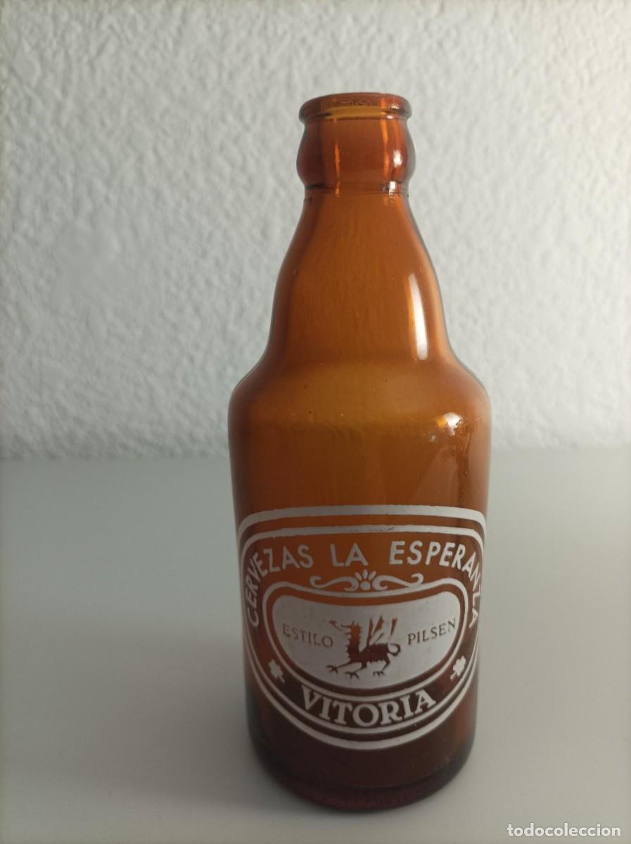 Coleccionismo de cervezas: Botella antigua de cerveza La Esperanza