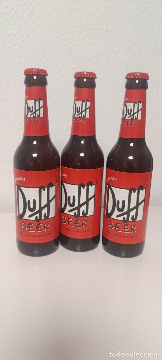 Coleccionismo de cervezas: Lote 3 botellas Duff Beer Los Simpson sin abrir &ndash; coleccionismo