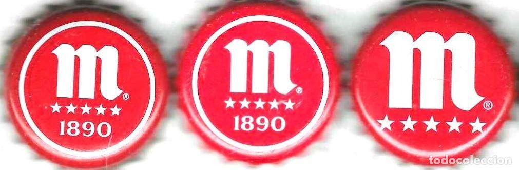 Coleccionismo de cervezas: 3 chapas cerveza Mahou cinco estrellas surtidas
