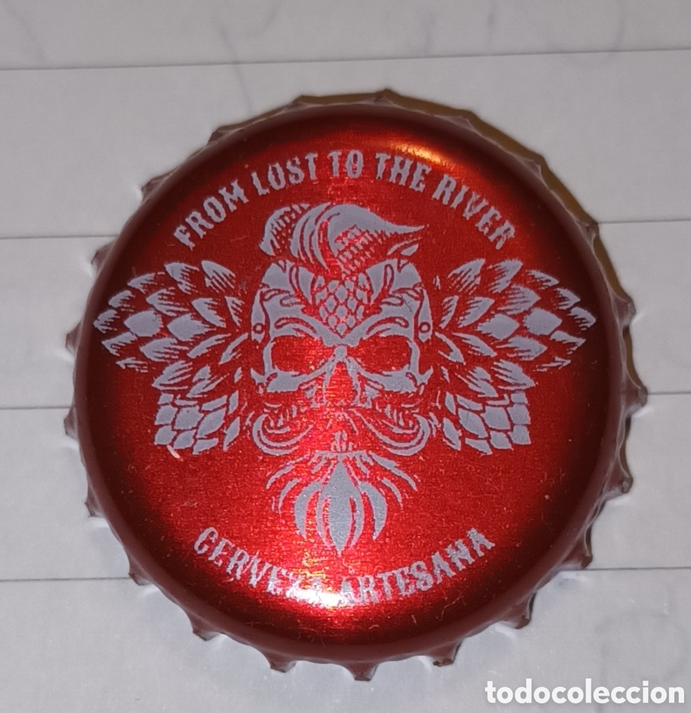 Coleccionismo de cervezas: Chapa tapon corona cerveza artesanal usada From Lost to the river