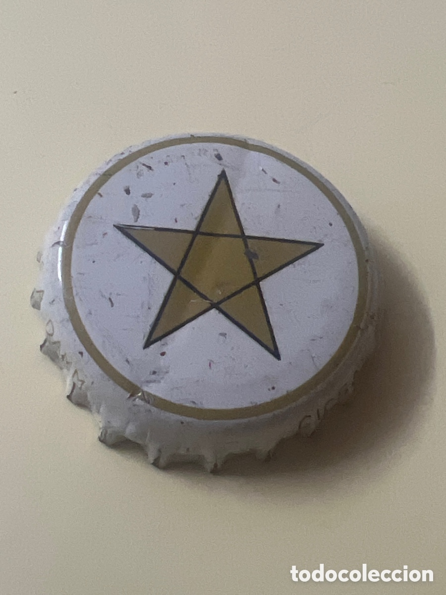 Coleccionismo de cervezas: T4/X126/F1. Antigua chapa tapon corona Estrella Dorada Damm, interior corcho.
