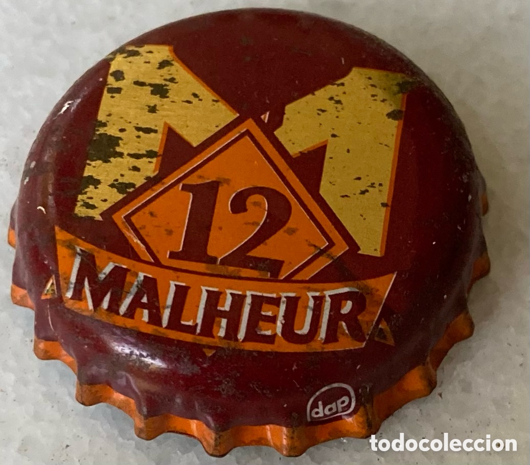 Coleccionismo de cervezas: TAP&Oacute;N CORONA BOTTLE CAP BEER BIER BIERE CHAPA CERVEZA MALHEUR 12. B&Eacute;LGICA--LOTE N. 3789--CARMANJO