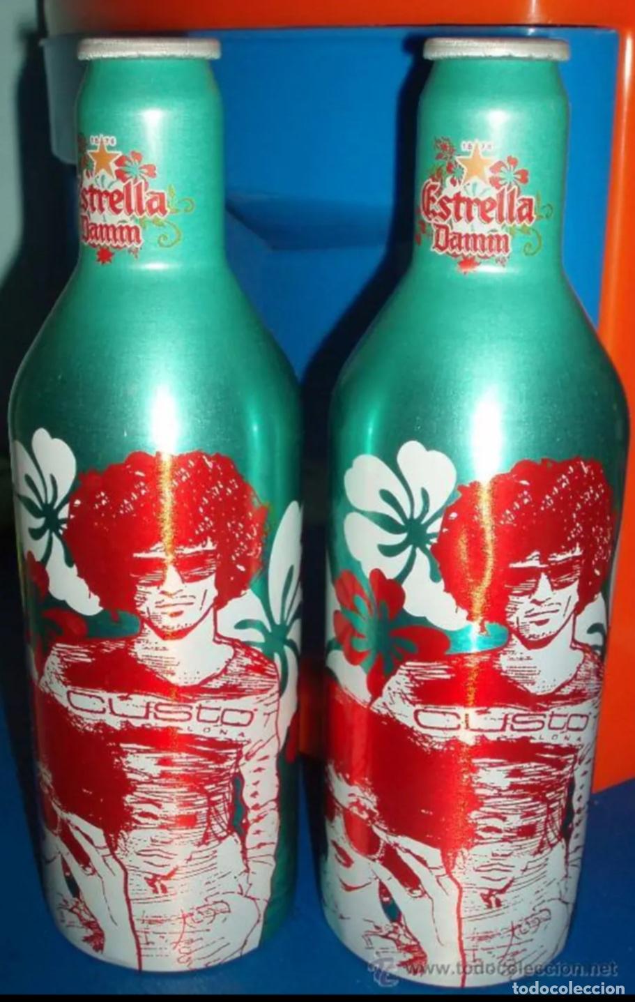 Coleccionismo de cervezas: 2 BOTELLINES ESTRELLA DAMM - EDICI&Oacute;N ESPECIAL CUSTO 2006