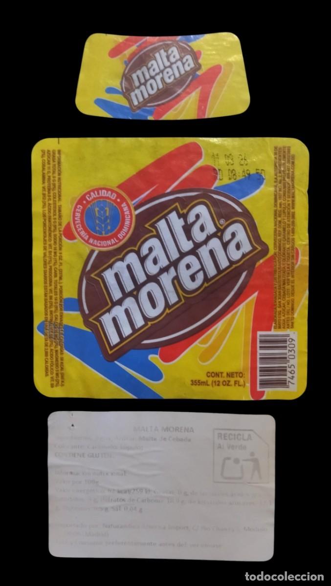 Coleccionismo de cervezas: ETIQUETAS CERVEZA MALTA MORENA - 355 CL - REPUBLICA DOMINICANA.