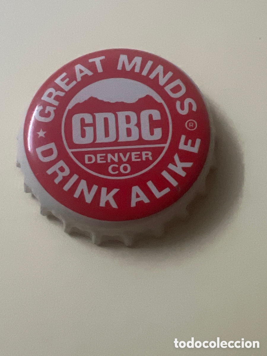 Coleccionismo de cervezas: Q277. CHAPA CERVEZA - Estados Unidos - Great Minds Drink Alike GDBC Denver Co