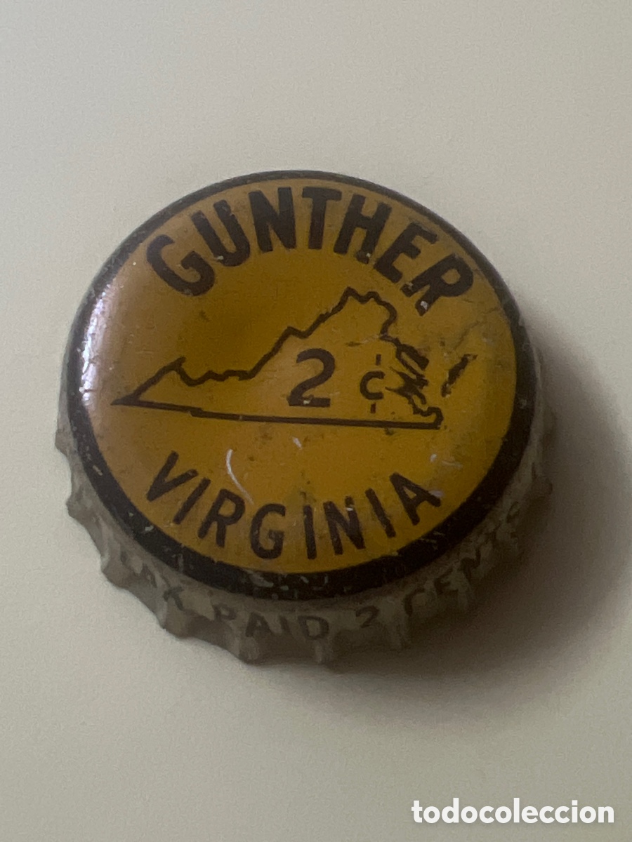 Coleccionismo de cervezas: Q425. CHAPA CERVEZA - Estados Unidos - Gunther Virginia 2 &cent; - CON CORCHO