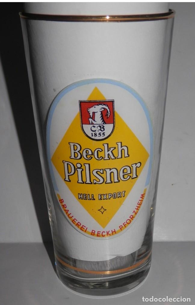 Coleccionismo de cervezas: VASO ANTIGUO DE LA CERVEZA BECKH PILSNER