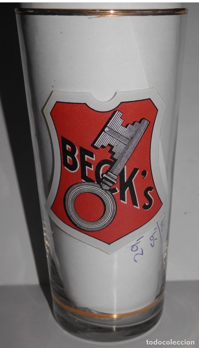Coleccionismo de cervezas: VASO ANTIGUO DE LA CERVEZA BECK'S