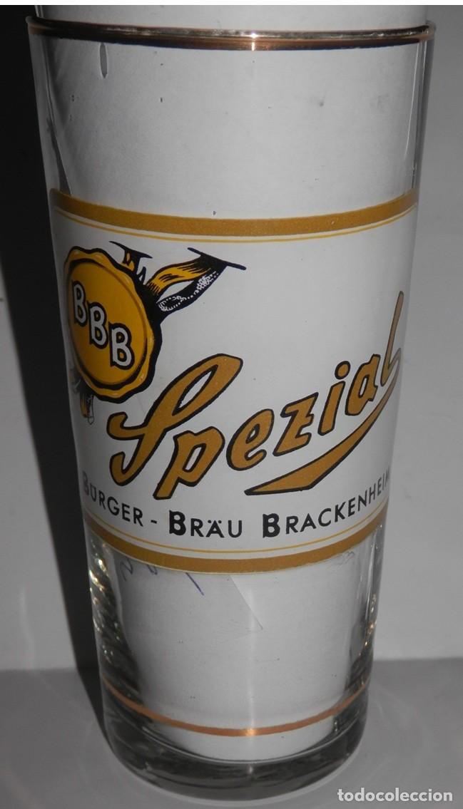 Coleccionismo de cervezas: VASO ANTIGUO DE LA CERVEZA BBB BURGER-BRAU BRACKENHEIM