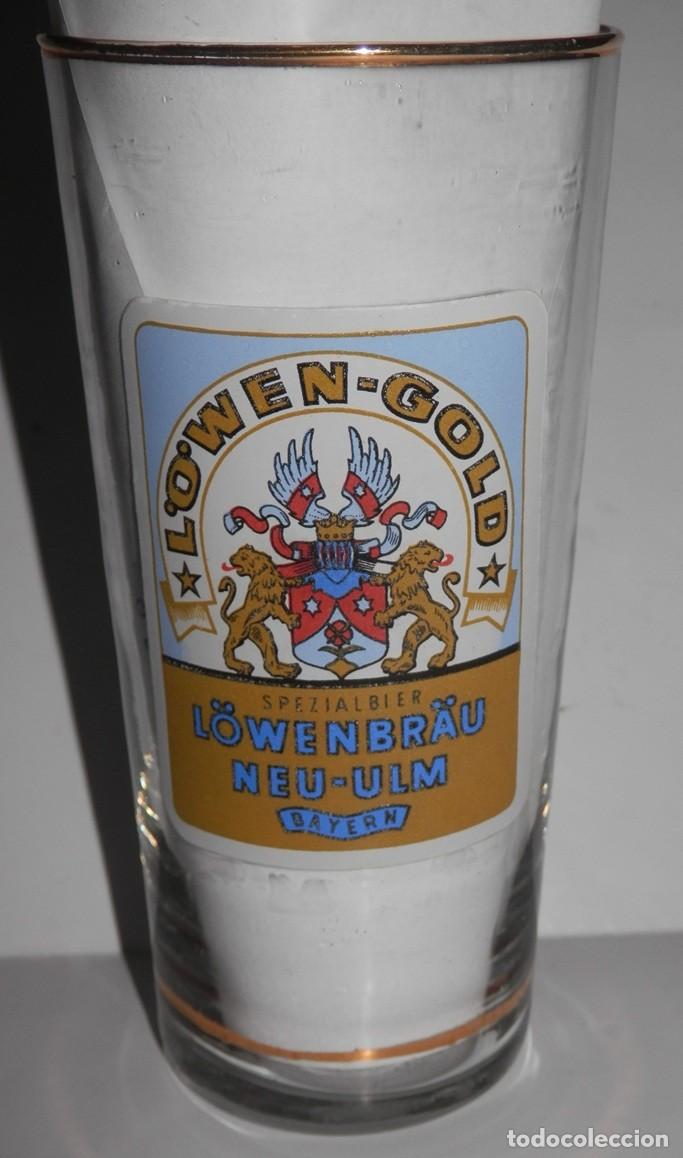 Coleccionismo de cervezas: VASO ANTIGUO DE LA CERVEZA LOWENBRAU