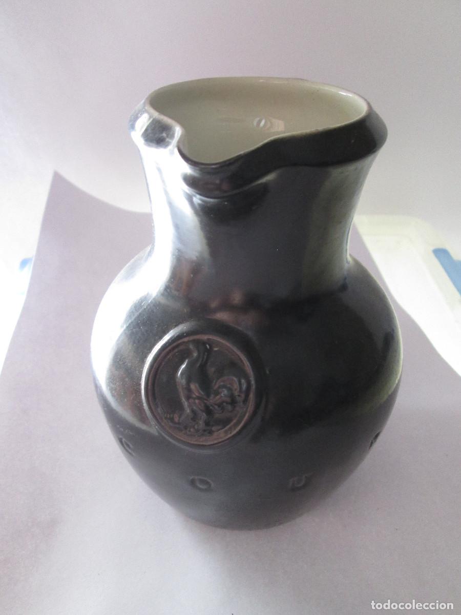 Colecionismo de cervejas: JARRA CERAMICA TAKE COURAGE - NEGRA INTERIOR BLANCA - 16 CM ALTURA - BOCA 6 CM