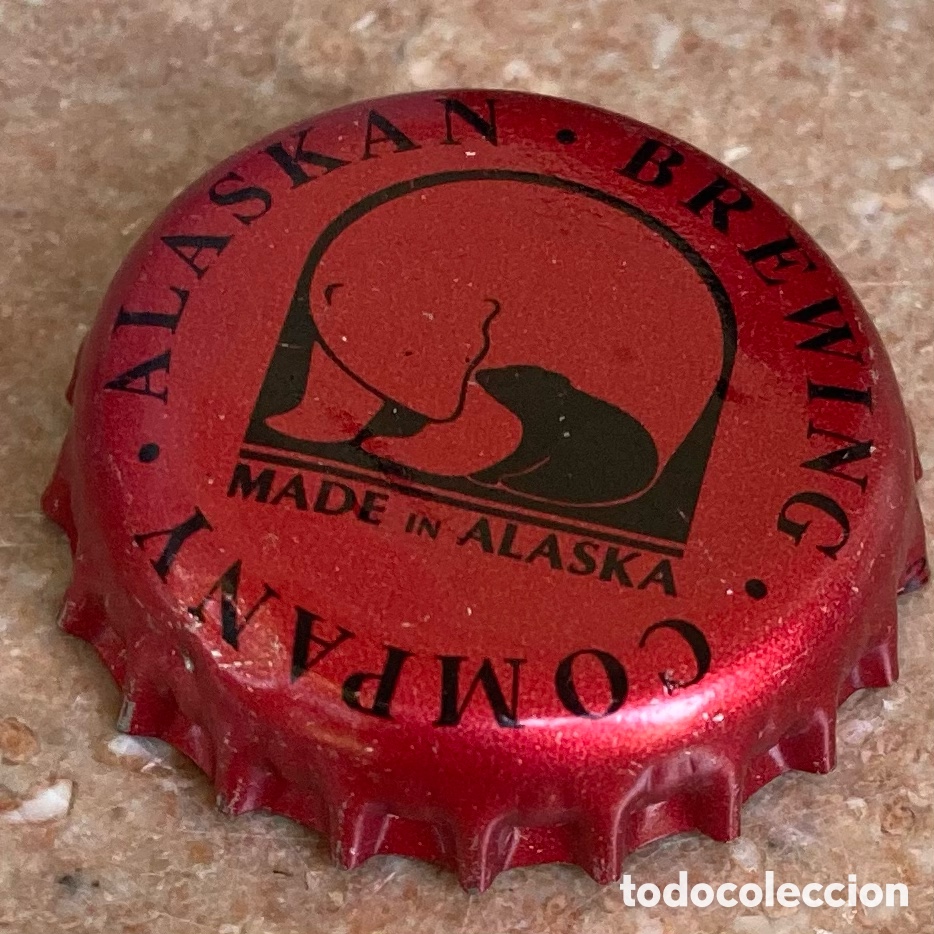 Coleccionismo de cervezas: BOTTLE CAP TAP&Oacute;N CORONA CERVEZA CHAPA BEER BIERE BIRRA ALASKAN BREWERY.ALASKA--LOTE N.3942--CARMANJO
