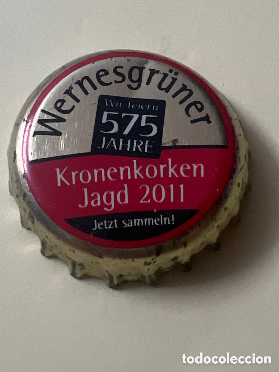 Coleccionismo de cervezas: T4/X130/H2. CHAPA CERVEZA - Wernesgr&uuml;ner Kronenkorken Jagd 2011 Wir feiern 575 Jahre Jetzt Sammeln!