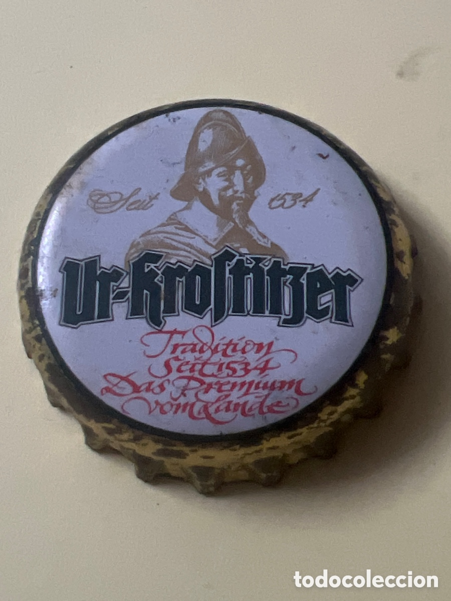 Colecionismo de cervejas: T4/X130/H6. CHAPA CERVEZA - Alemania - Ur-Krostitzer Tradition Seit 1534 Das Premium vom Lande