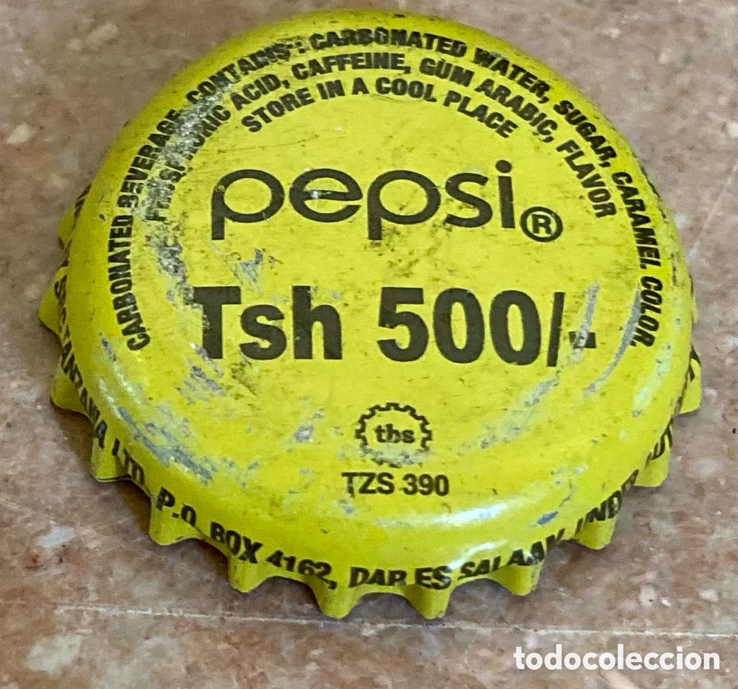 Coleccionismo de cervezas: BOTTLE CAP TAP&Oacute;N CORONA CAPSULE CHAPA SODA REFRESCO PEPSI COLA.TANZANIA.---LOTE N. 1200--CARMANJO