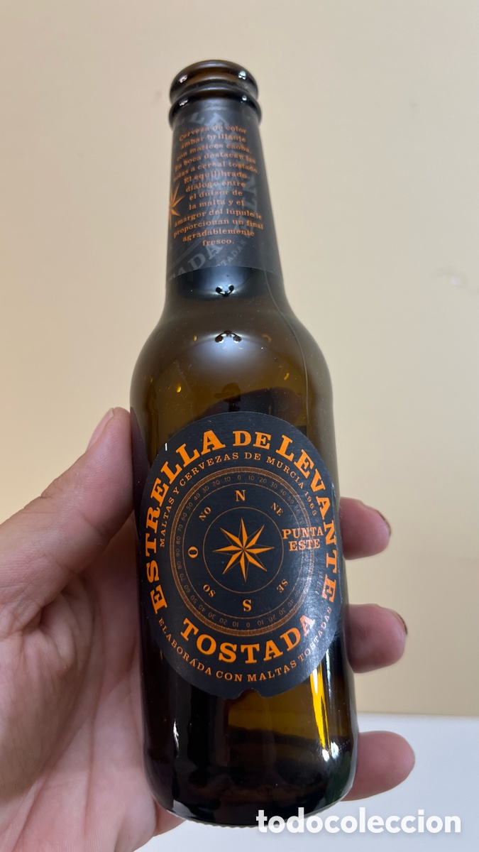 Coleccionismo de cervezas: Botella de Cerveza Estrella De Levante Tostada