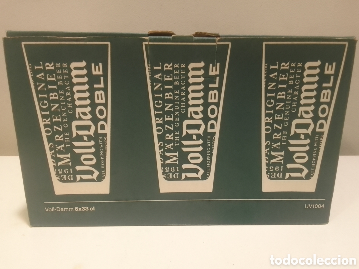 Coleccionismo de cervezas: Caja con seis vasos cerveza VOLL-DAMM DOBLE MALTA 33 cl.
