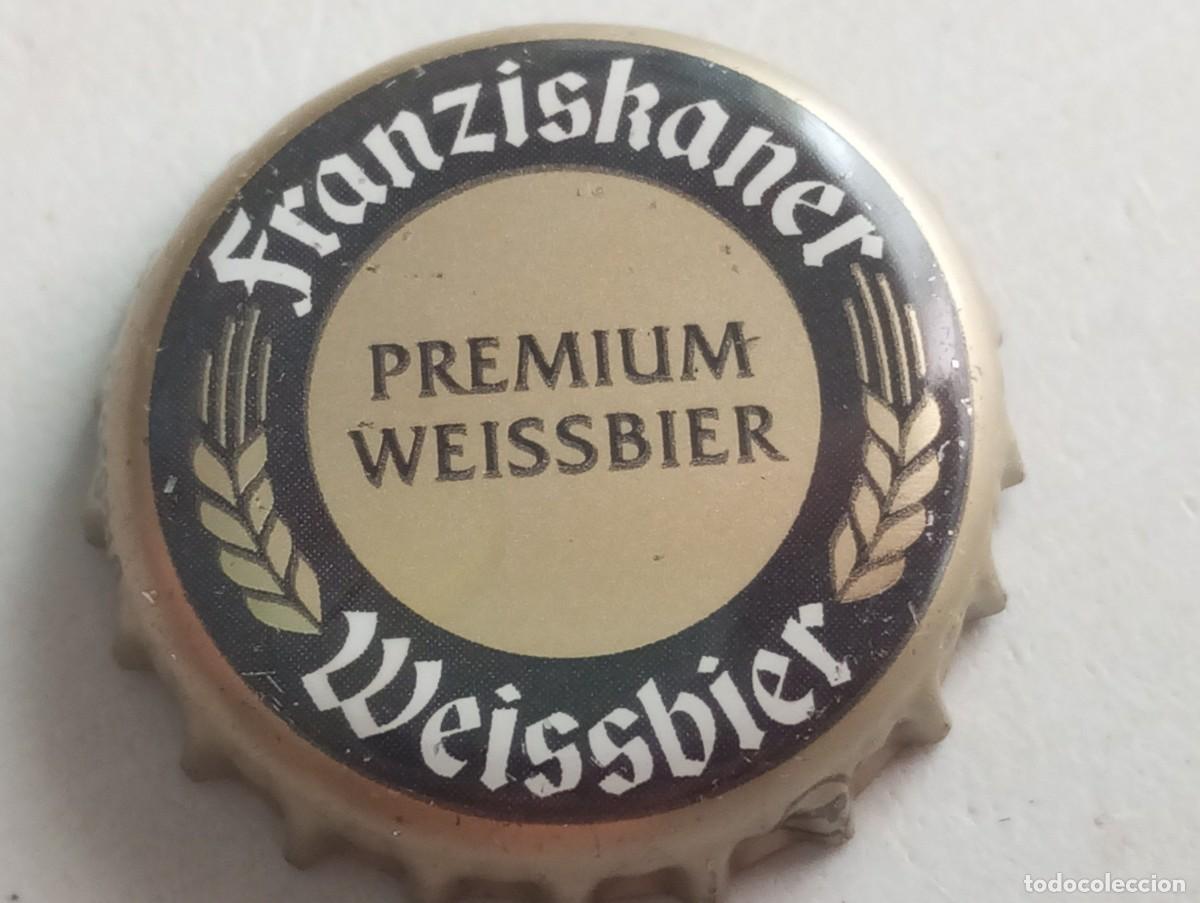 Collectionnisme de bi&egrave;res: Chapa tap&oacute;n corona de la cerveza alemana FRANZISKANER PREMIUM WEISSBIER (letras blancas)