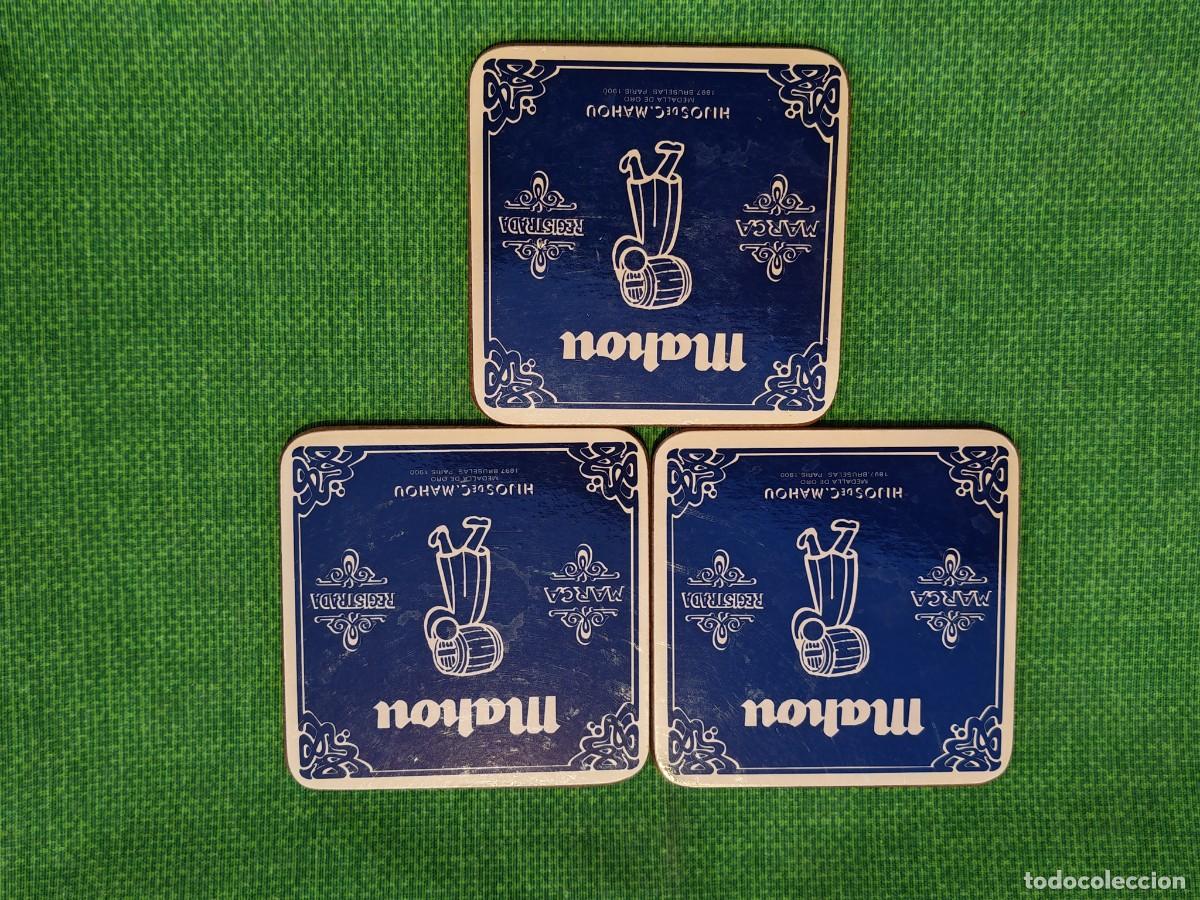 Sammeln von Brauereiartikeln: Posavasos MAHOU vintage corcho y madera, 3 unidades