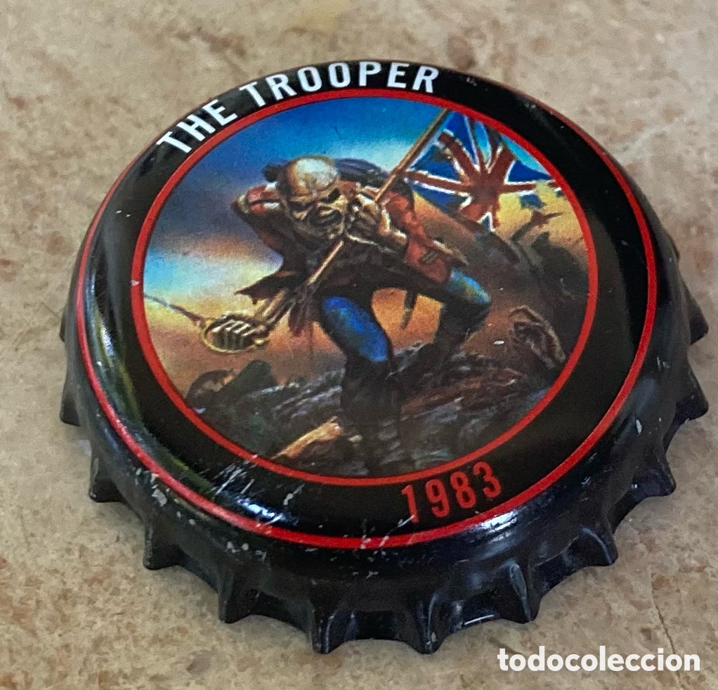 Coleccionismo de cervezas: CHAPA BIRRA BIER CERVEZA TROOPER BEER IRON MAIDEN. ROBINSONS BREWERY. U.K.--LOTE N. 3802---CARMANJO