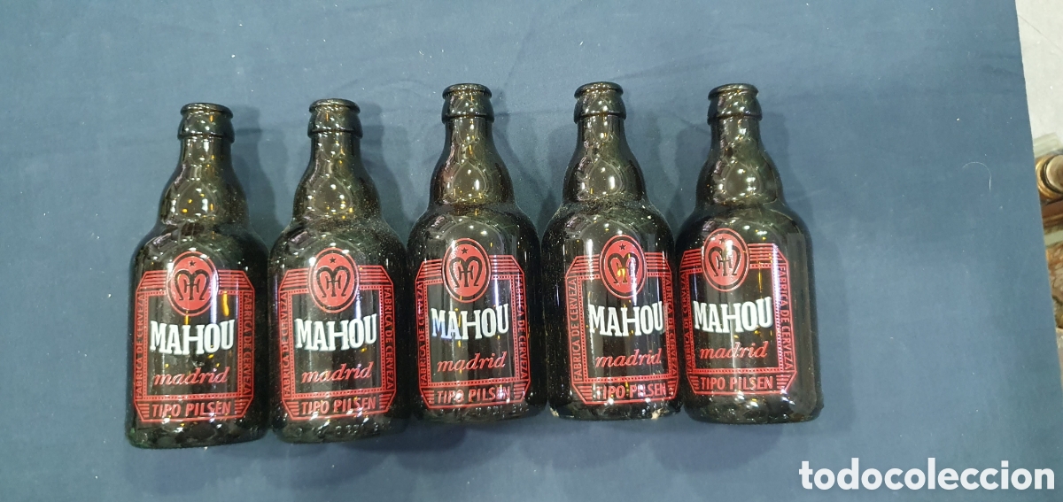 Sammeln von Brauereiartikeln: Lote de 5 botellas Mahou Madrid Tipo Pilsen. Rojas. (L133)