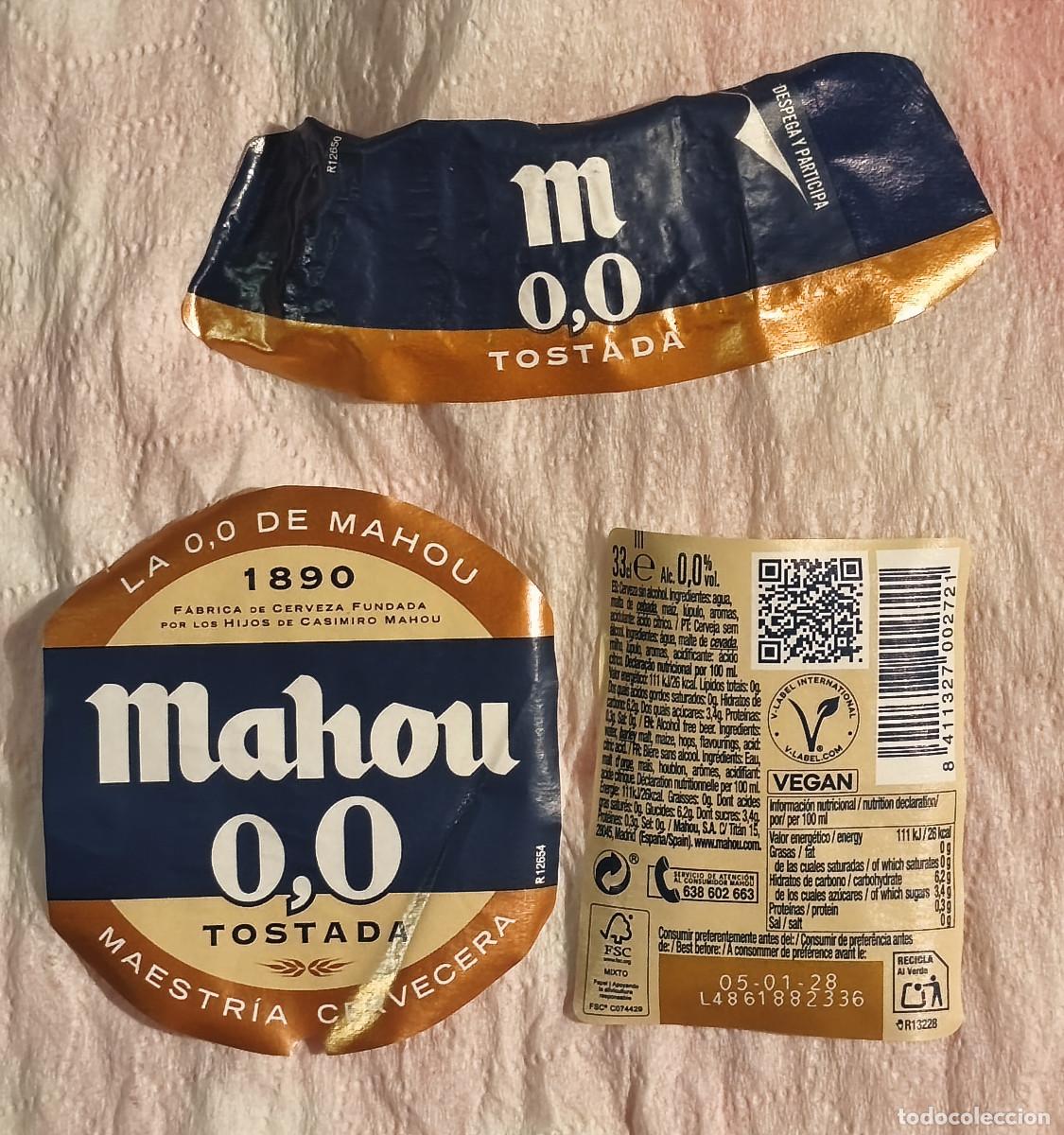 Coleccionismo de cervezas: ETIQUETAS CERVEZA - MAHOU 0,0 TOSTADA