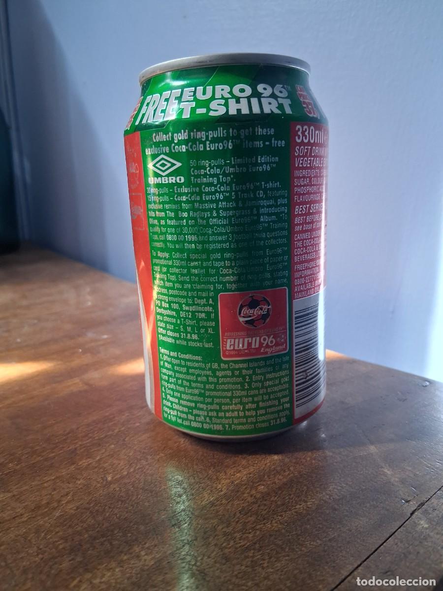 Coleccionismo de cervezas: Lata de coca cola Gran Breta&ntilde;a para la Eurocopa de 1996 Euro 96 Umbro