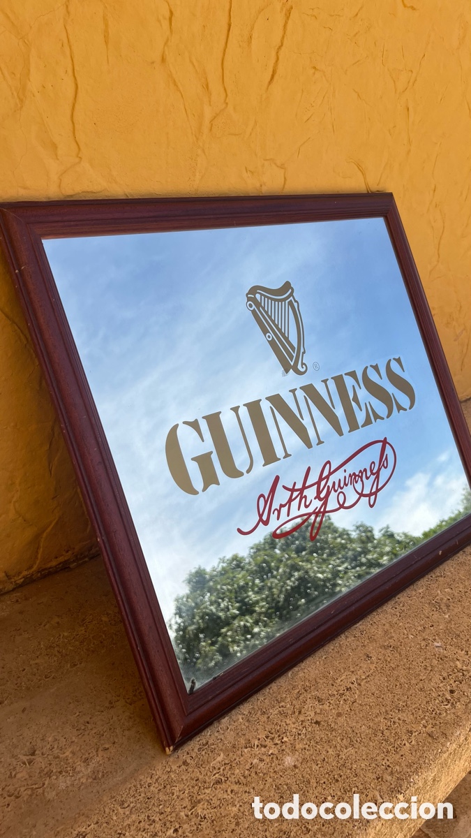 Coleccionismo de cervezas: GRAN ESPEJO PUBLICIDAD CERVEZA GUINNESS 66X56