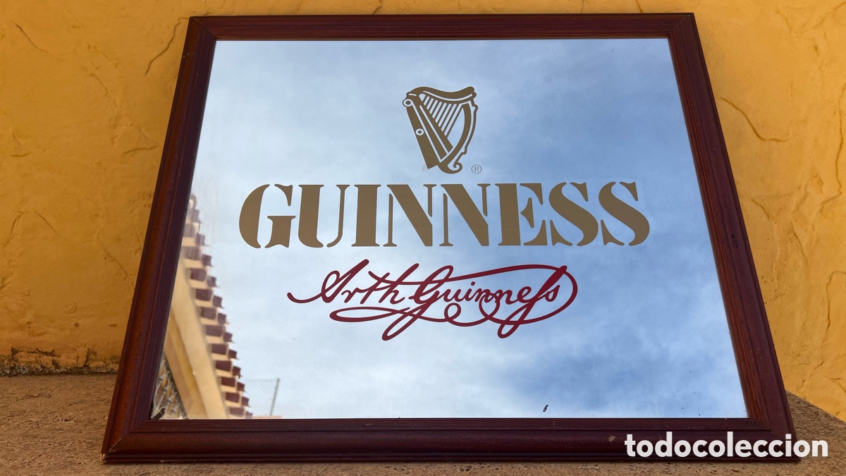 Coleccionismo de cervezas: GRAN ESPEJO PUBLICIDAD CERVEZA GUINNESS 66X56