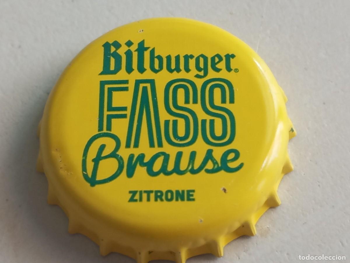 Coleccionismo de cervezas: Chapa tap&oacute;n corona de la cerveza alemana BITBURGER FASS BRAUSE ZITRONE