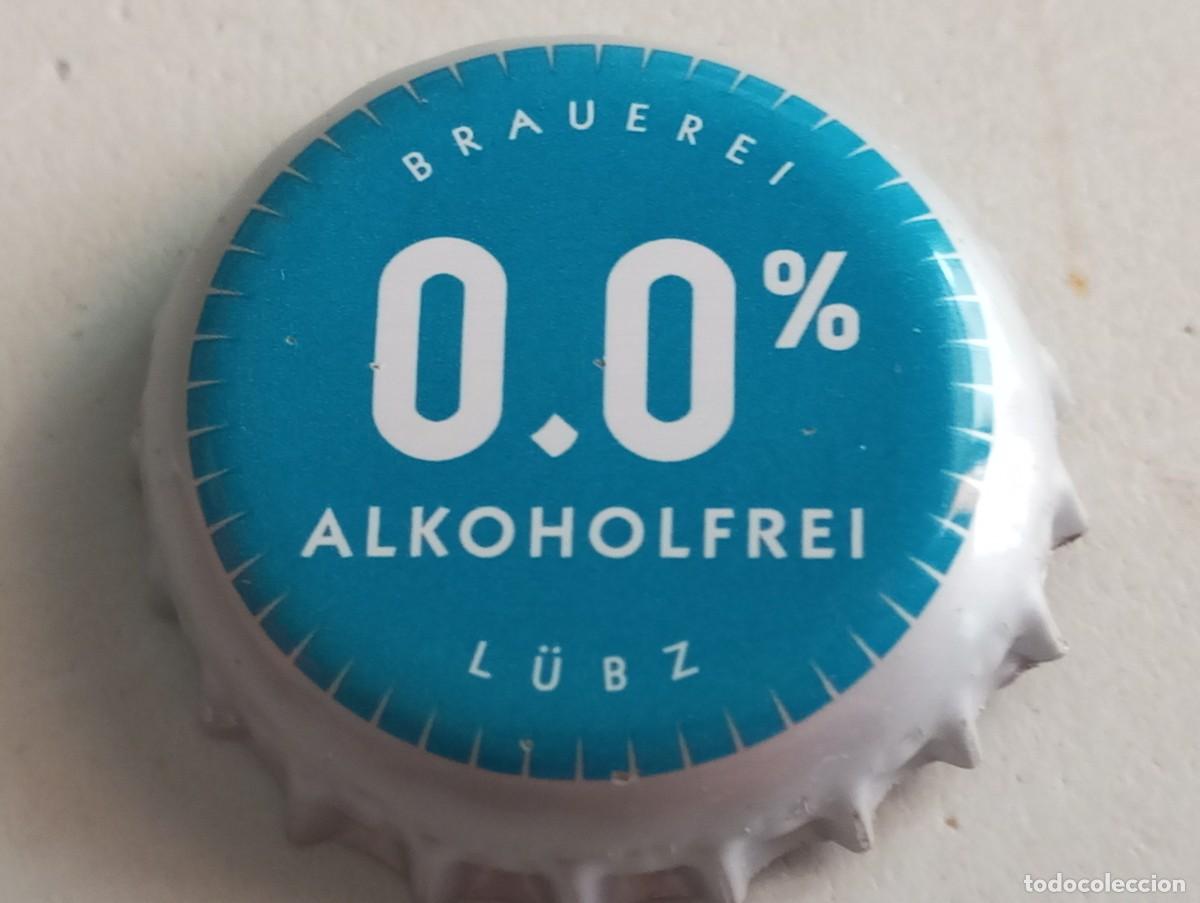Coleccionismo de cervezas: Chapa tap&oacute;n corona de la cerveza alemana BRAUEREI L&Uuml;BZ 0.0% ALKOHOLFREI