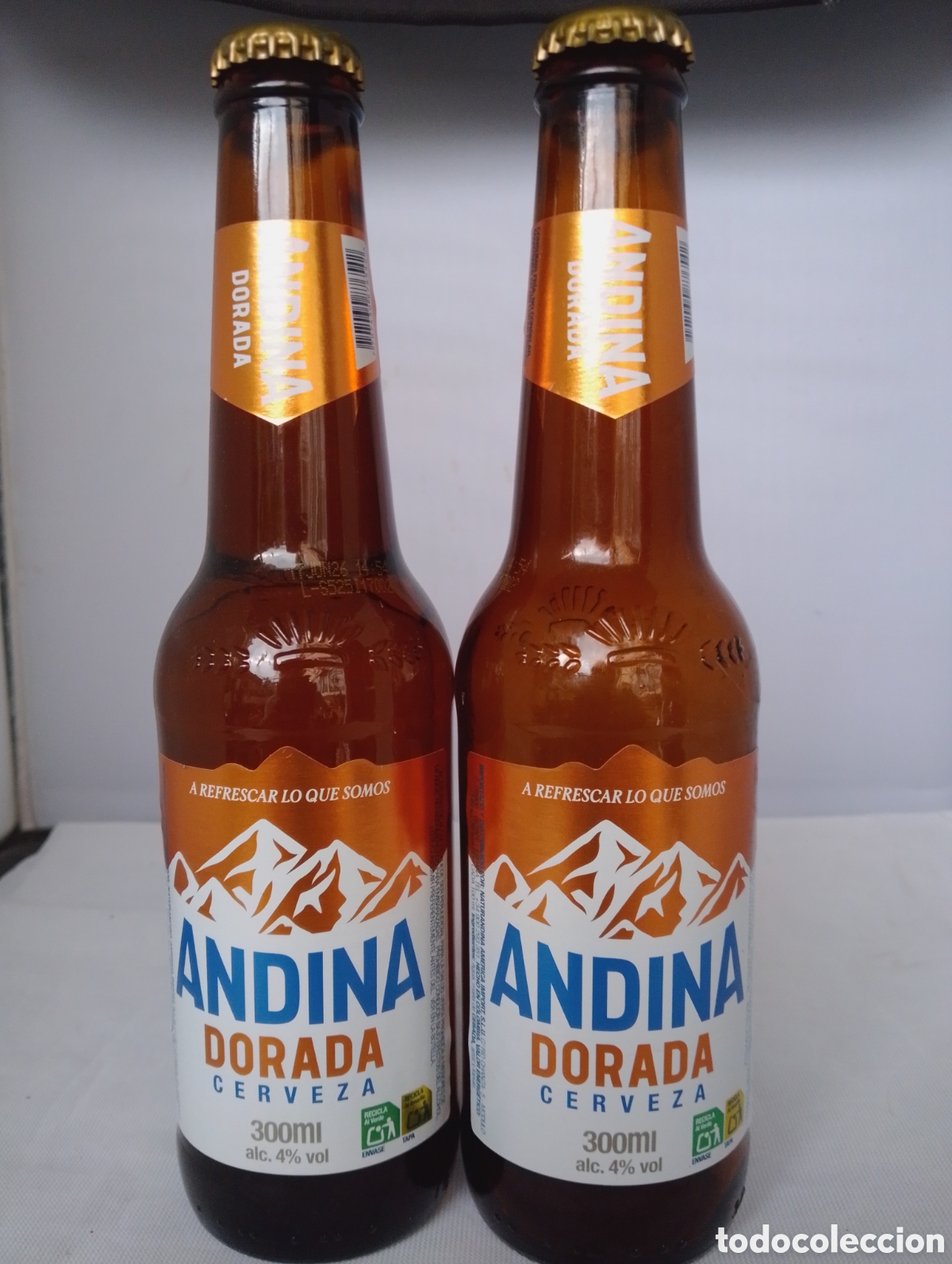Coleccionismo de cervezas: Dos botellas Cerveza Andina Colombia