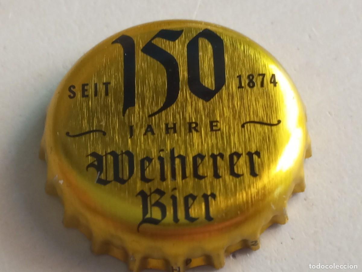 Coleccionismo de cervezas: Chapa tap&oacute;n corona de la cerveza alemana WEIHERER BIER 150 JAHRE SEIT 1874