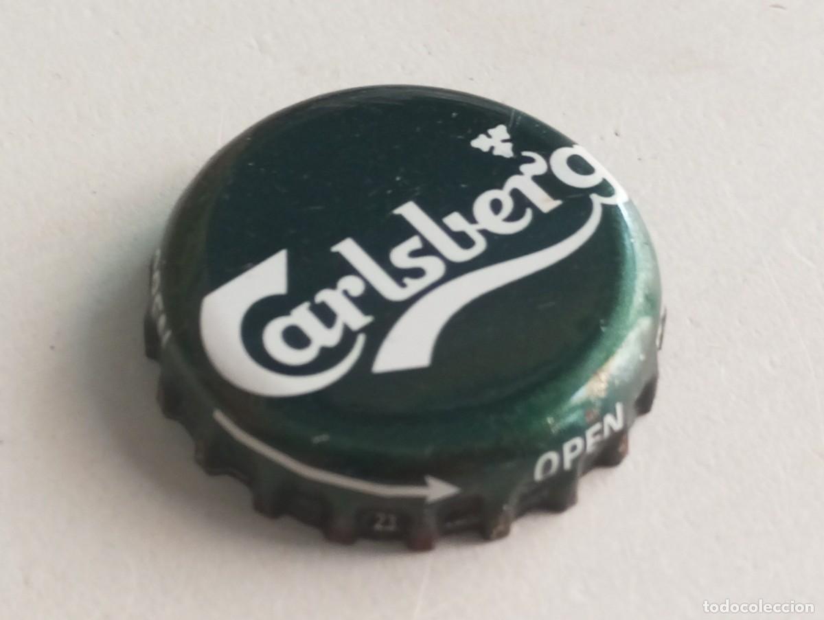 Coleccionismo de cervezas: Chapa tap&oacute;n corona de la cerveza danesa CARLSBERG (en la falda: OPEN)