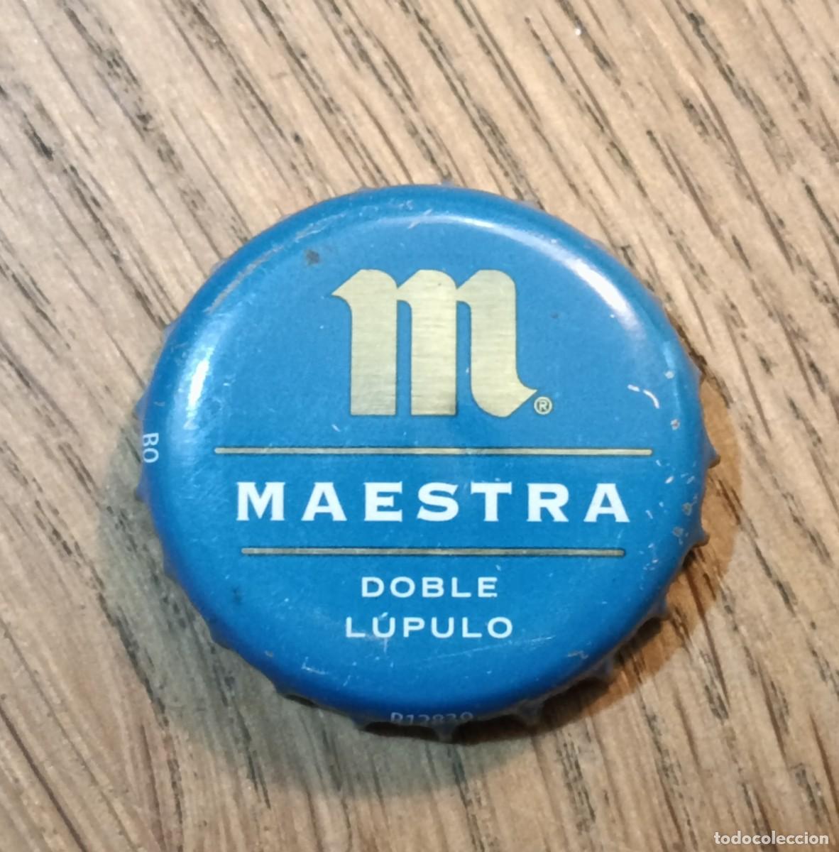 Coleccionismo de cervezas: Chapa. Cerveza Mahou. Maestra. DobleL&uacute;pulo