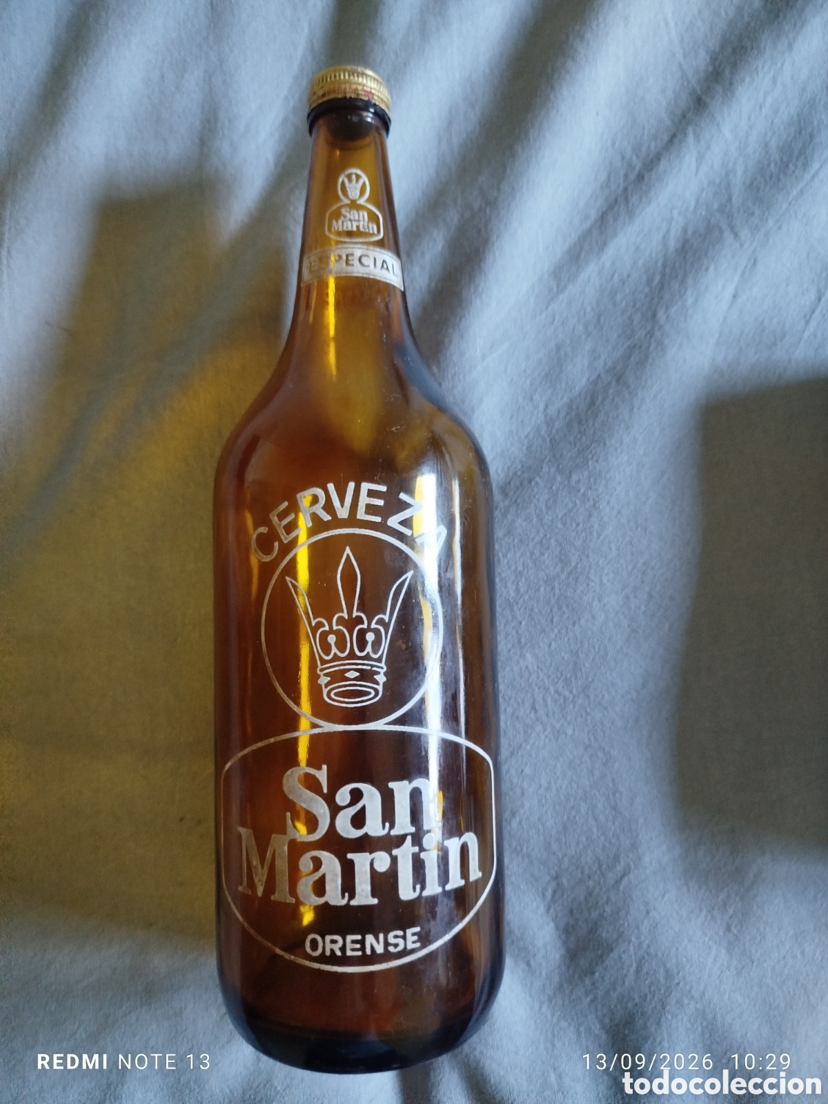 Coleccionismo de cervezas: Botella 1litro cerveza san Mart&iacute;n .orense