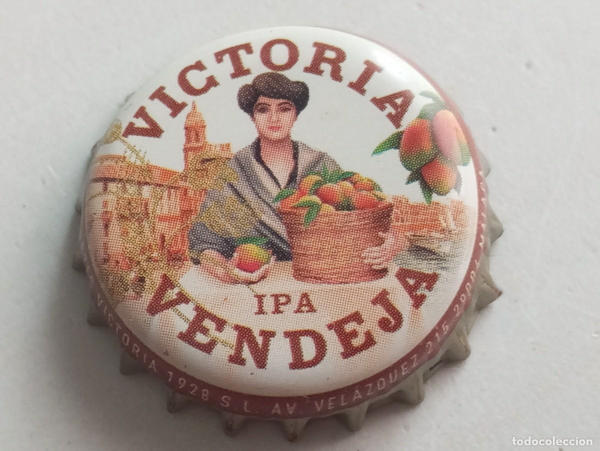 Coleccionismo de cervezas: Chapa tap&oacute;n corona de la cerveza espa&ntilde;ola VICTORIA VENDEJA IPA