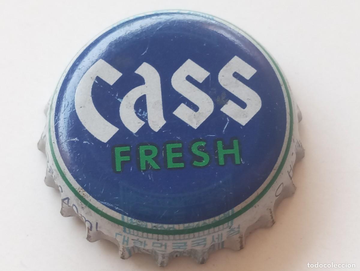 Coleccionismo de cervezas: Chapa tap&oacute;n corona de la cerveza surcoreana CASS FRESH (en la falda: 640 ml)