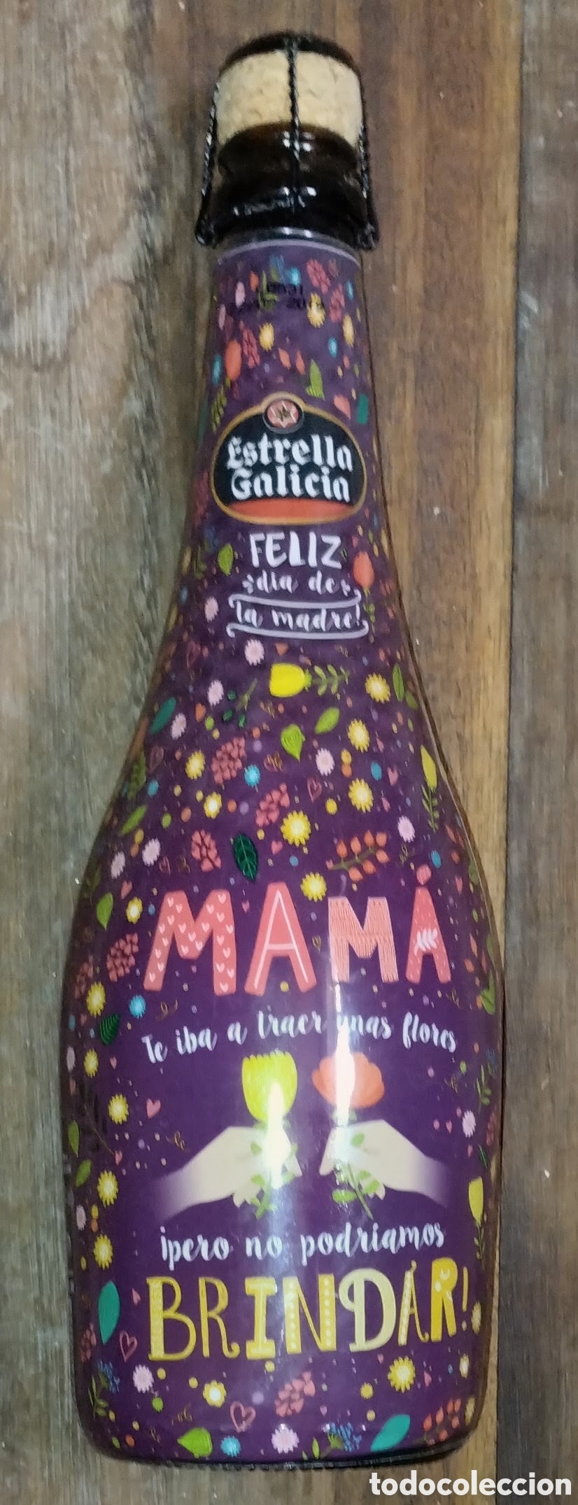 Coleccionismo de cervezas: botella 75 CENTILITROS de CERVEZA &rdquo;ESTRELLA FELIZ D&Iacute;A DE LA MADRE&rdquo; NUEVA SIN ESTRENAR Y SIN ABRIR.