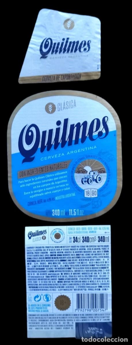 Coleccionismo de cervezas: ETIQUETAS DE CERVEZA QUILMES CL&Aacute;SICA 340 ML.