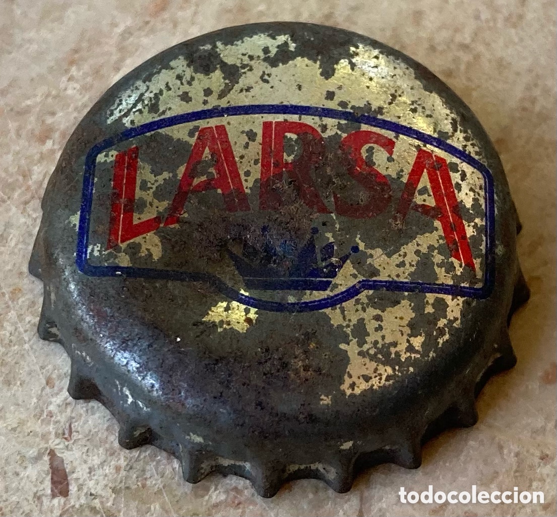 Coleccionismo de cervezas: CHAPA BOTTLE CAP CAPSULE KRONKORKEN TAP&Oacute;N CORONA LACTEO LARSA.FAB.CHAPA:TCI--LOTE N. 718-CARMANJO
