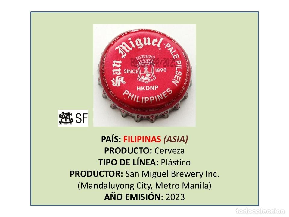 Coleccionismo de cervezas: TAPON CORONA CAPSULA CHAPA CERVEZA SAN MIGUEL PALE PILSEN (FILIPINAS)